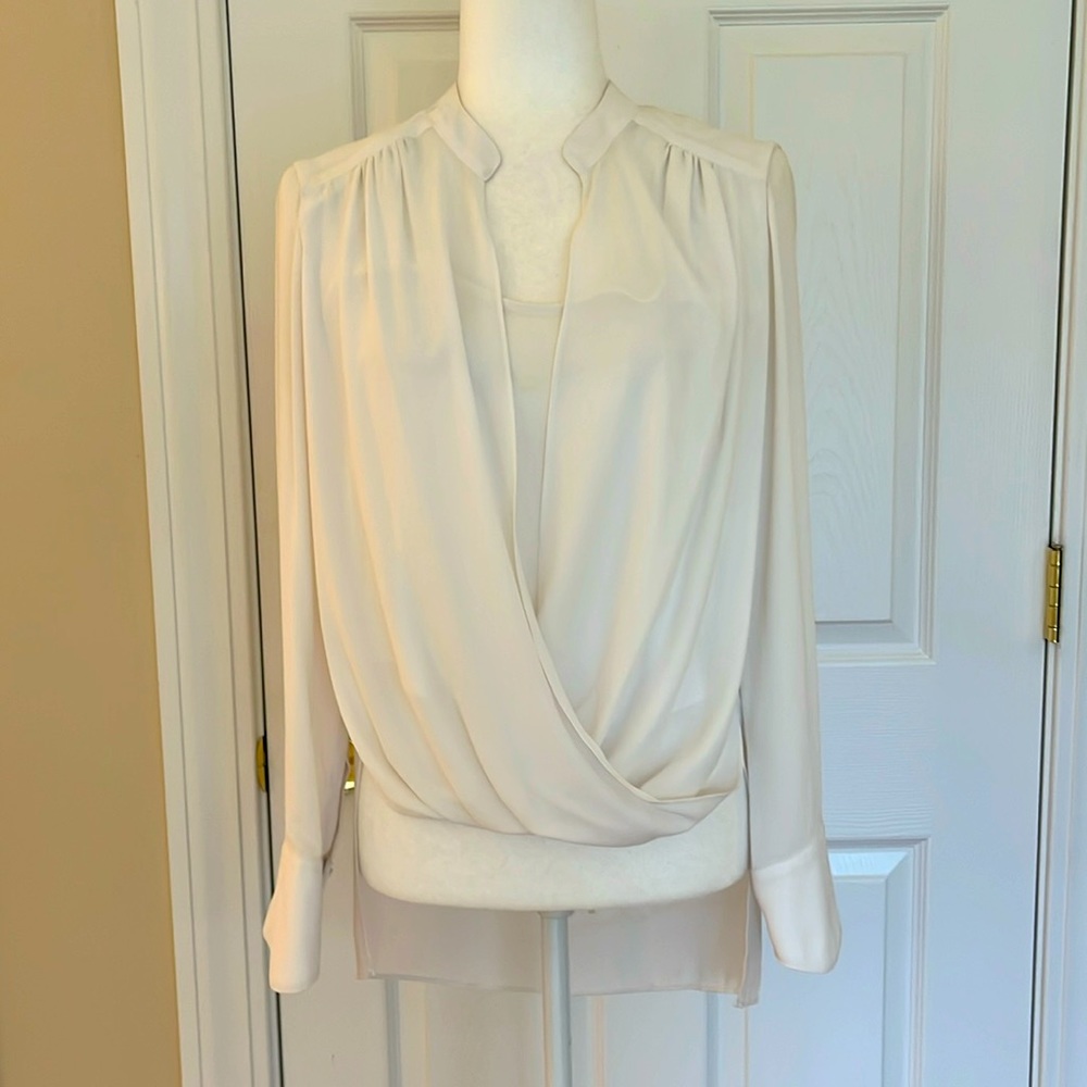 BCBGMAXAZRIA Jaclyn Drape Front Blouse